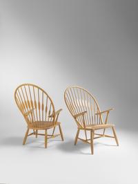 Pair of Peacock Lounge Chairs P.P. Mobler, Denmark