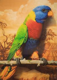 Rainbow Parrot, edition of 10/350, and book, Earthlings: The Paintings of Tom Palmore