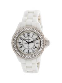CHANEL, DIAMOND, STEEL AND CERAMIC 'J12' WRISTWATCH