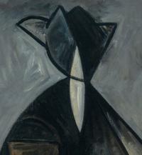 Figura Seduta, Fondo Nero (Sitting Figure: Black Background) , 1950