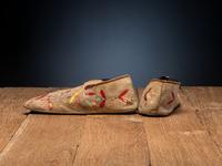 Eastern Sioux Quilled Hide Moccasins