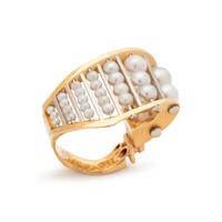 CULTURED PEARL AND DIAMOND RING