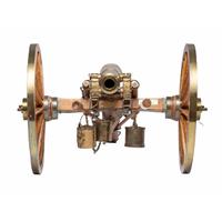Quarter Scale Model of a Brass 6 Pound Napoleon Cannon with Carriage, Limber, Caisson & Implements by Ron Hargreaves
