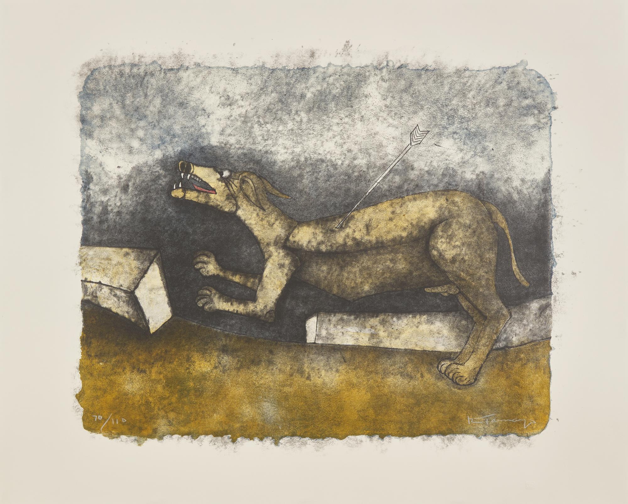 Perro Herido , from the Tamayo 90 aniversario series, 1989