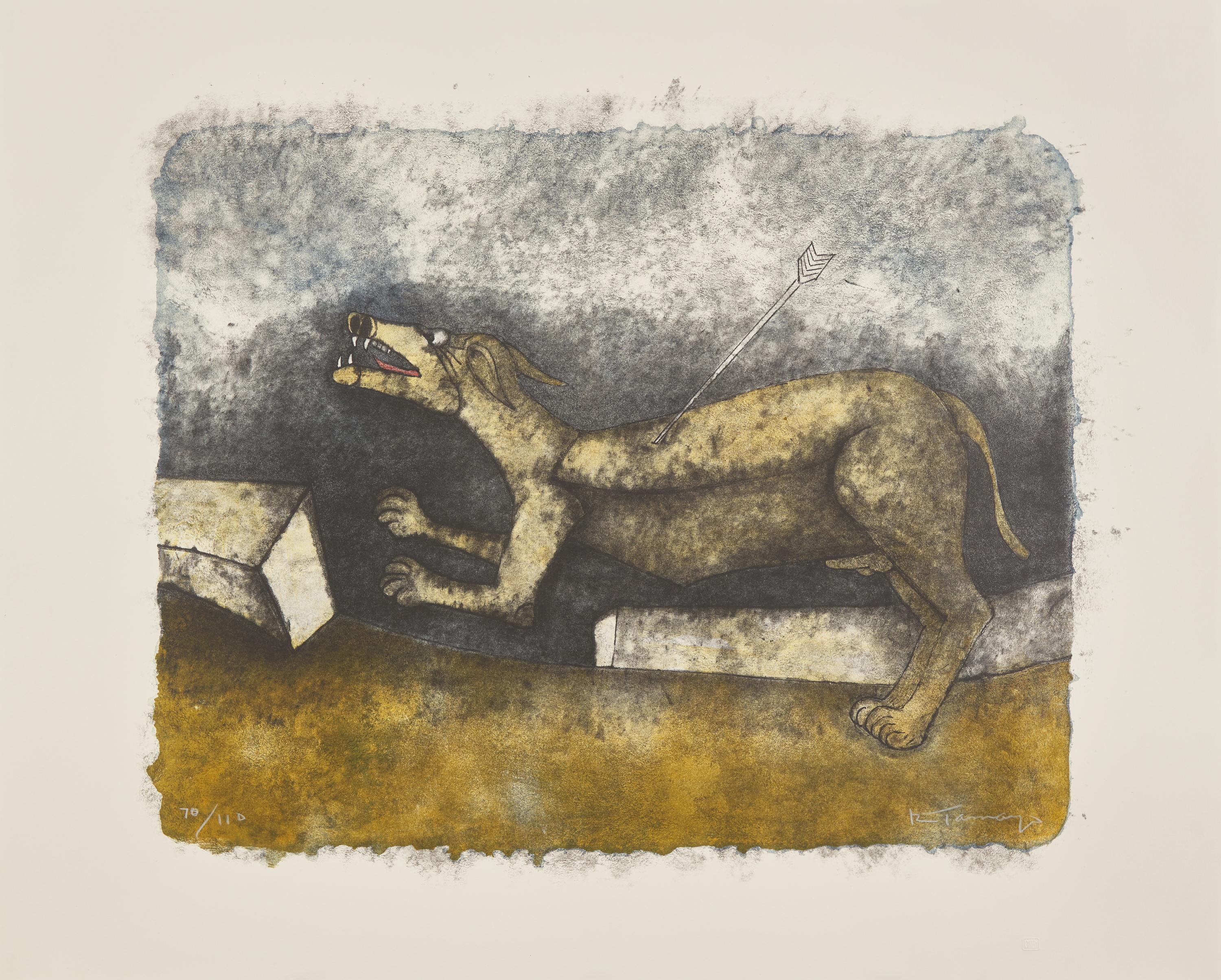 Perro Herido , from the Tamayo 90 aniversario series, 1989