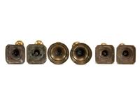 Three Pairs of English Brass Candlesticks
