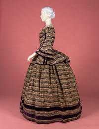 Silk Ikat Print Dress, 1850s