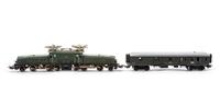A Marklin Polychrome HO-Gauge SBB/CFF Crocodile Locomotive and Luggage Car