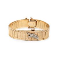 GENEVE, 14K YELLOW GOLD AND DIAMOND SURPRISE WATCH