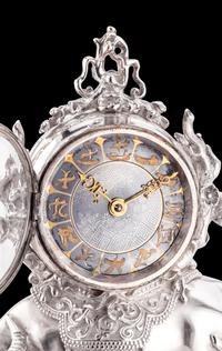 A Chinese Export Silvered Bronze Water Buffalo-Form Clock