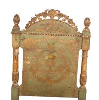 A Venetian Painted and Parcel Gilt Rocking Cradle
