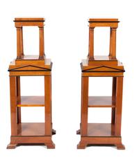 A Pair of Biedermeier Style Tiered Etageres Height 51 1/2 inches. — 20TH CENTURY
