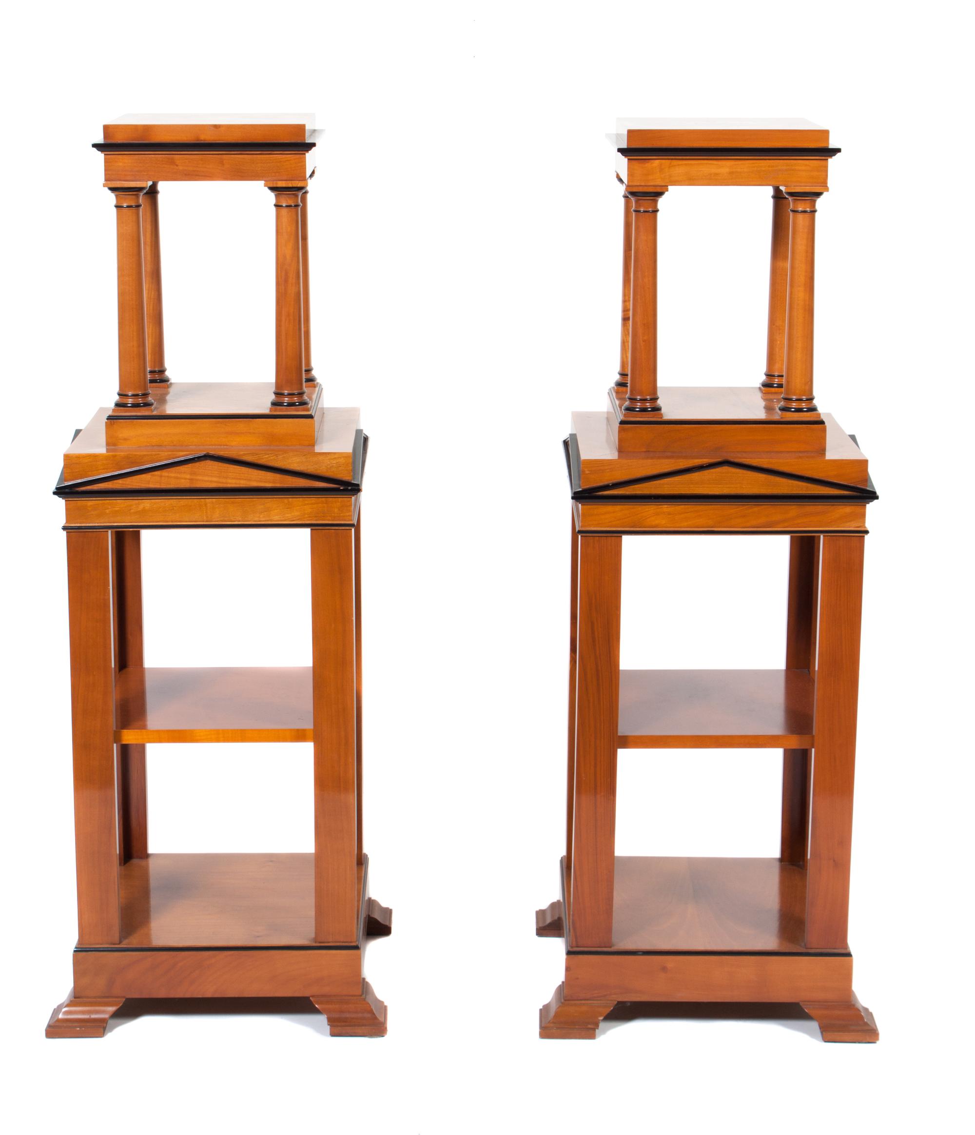 A Pair of Biedermeier Style Tiered Etageres Height 51 1/2 inches. — 20TH CENTURY