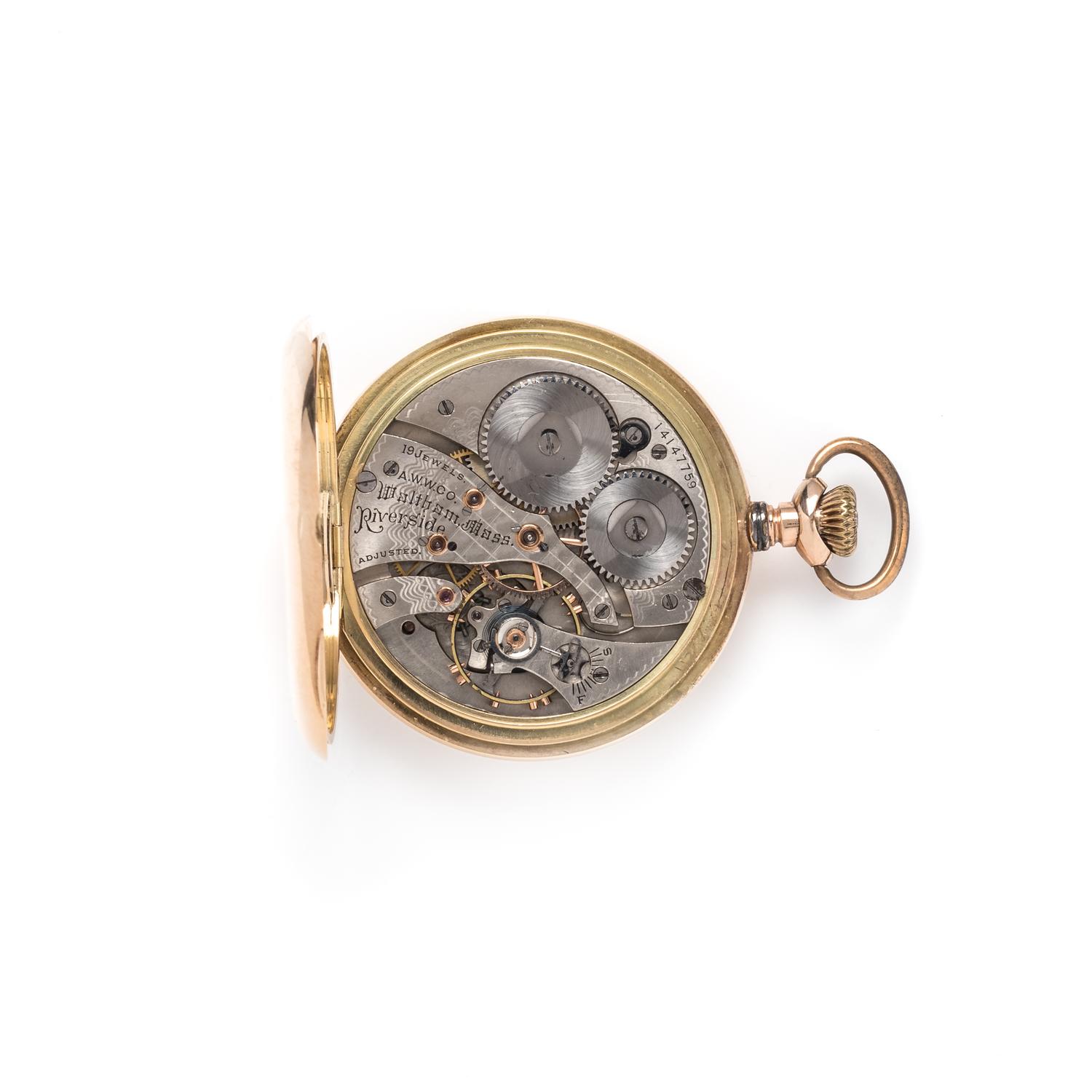 J.E. CALDWELL & CO., 14K YELLOW GOLD OPEN FACE POCKET WATCH