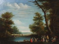 Artist Unknown, (Continental School), Figures in a landscape