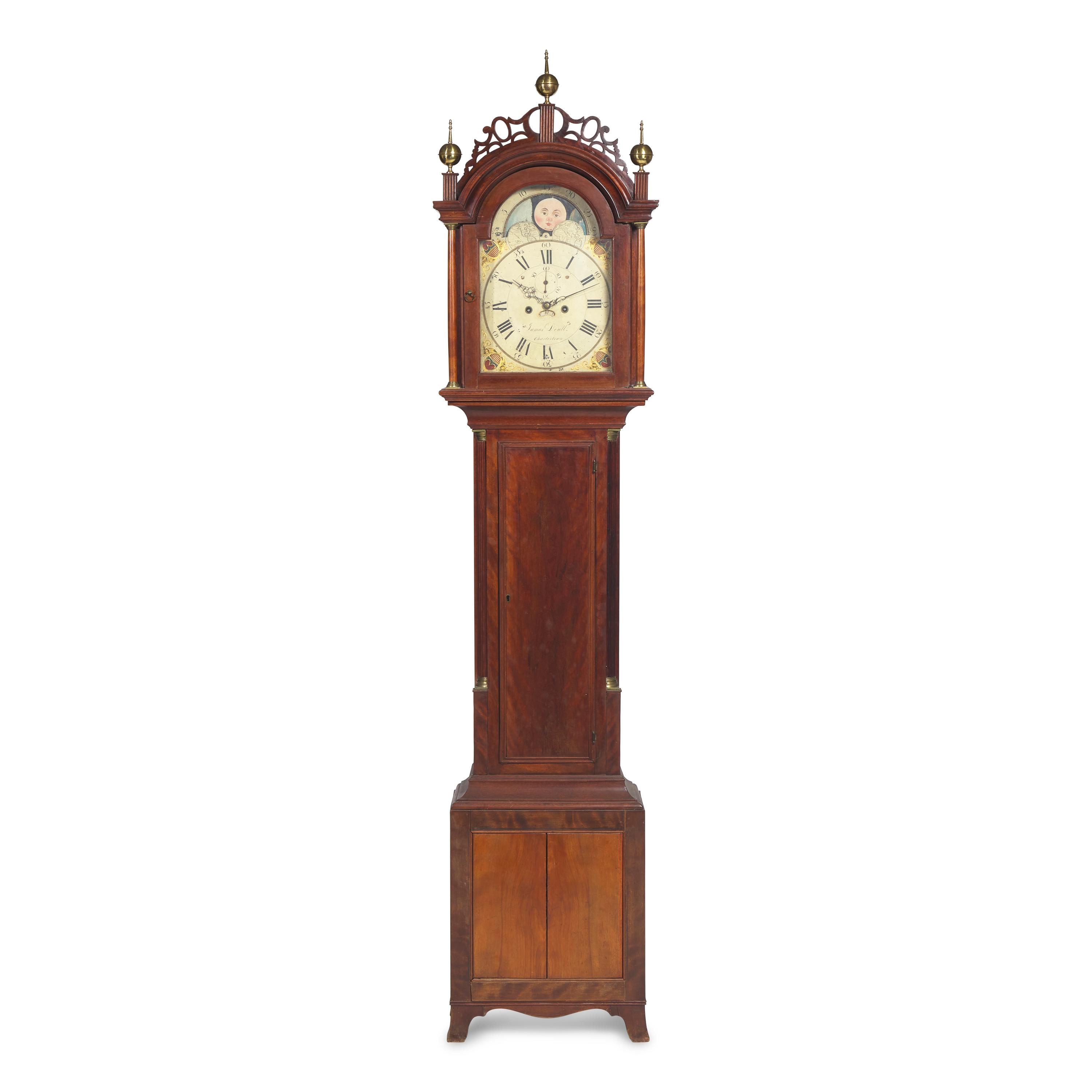 A Rare Federal Birch Tall Case Clock