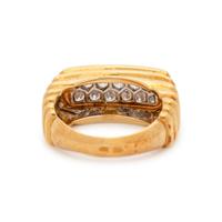 FRENCH, YELLOW GOLD, PLATINUM AND DIAMOND RING