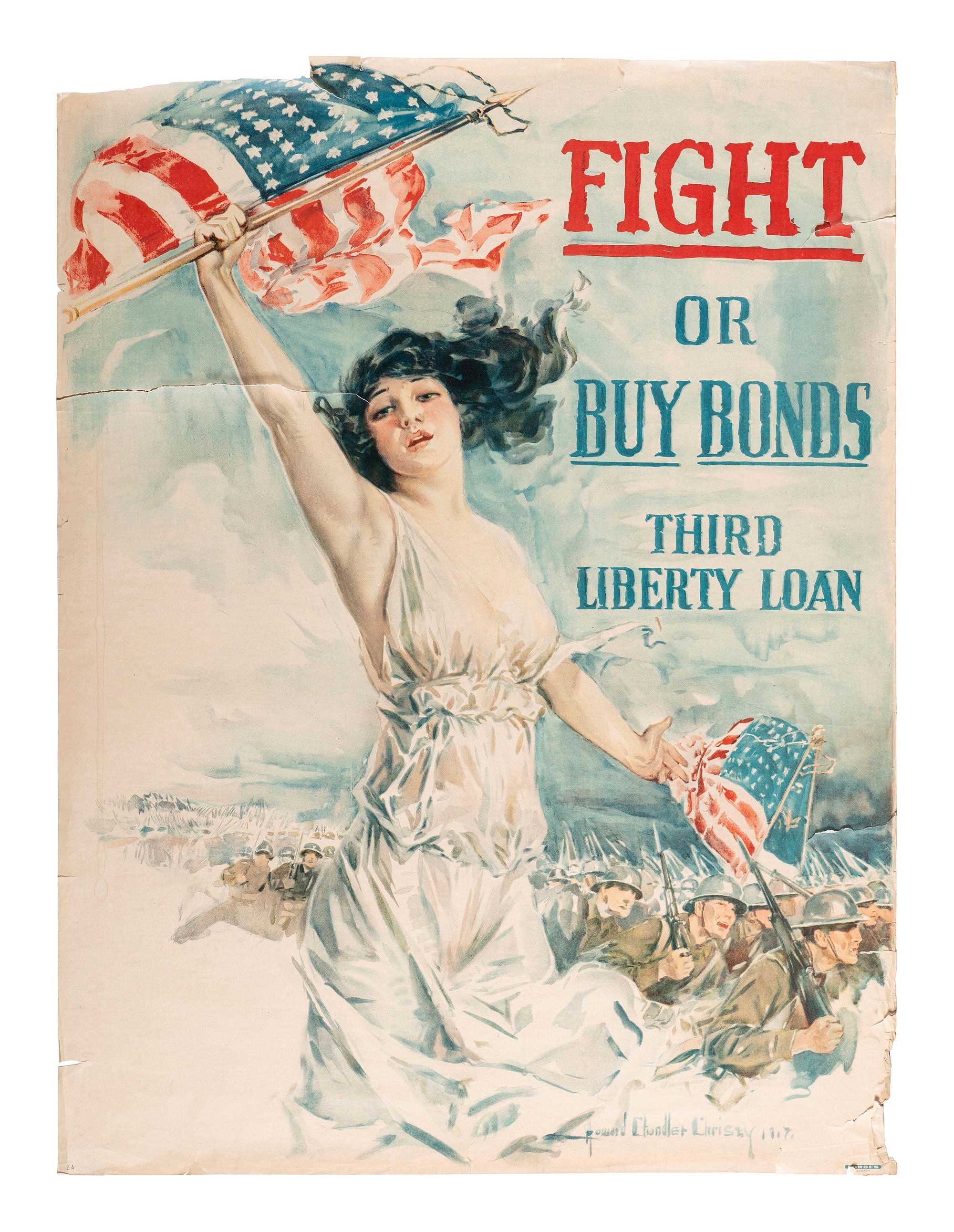 [WORLD WAR I]. A group of 11 posters, including 4 featuring artwork by Howard Chandler Christy, comprising: