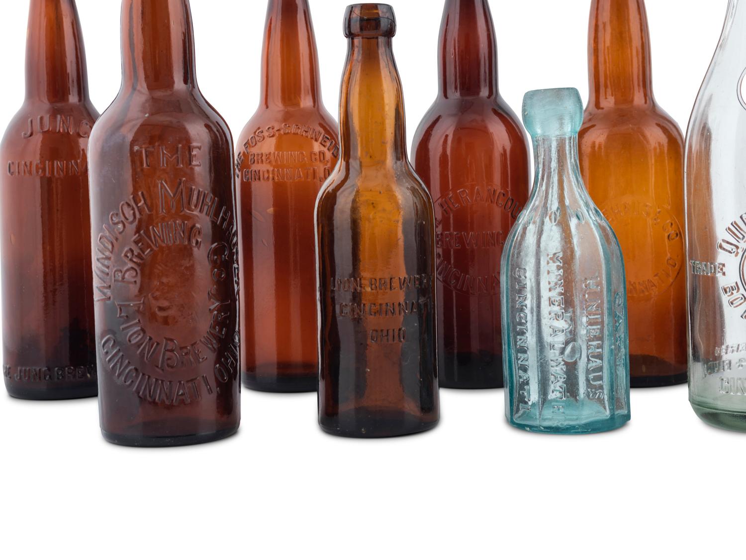 Fifteen Cincinnati Brewery and Mineral Water Bottles