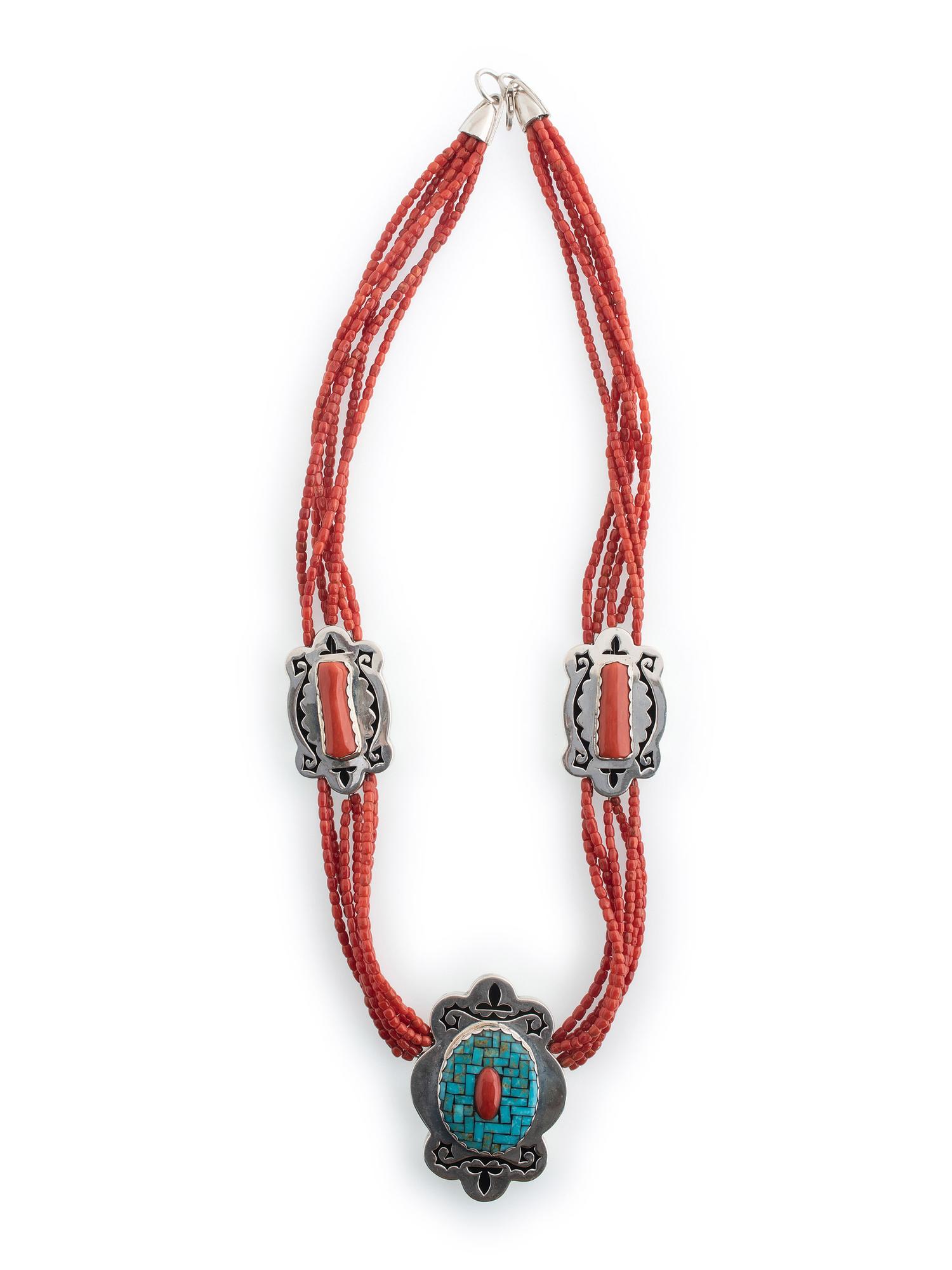 Kewa Multi-Strand Necklace, with Sterling Silver Pendant