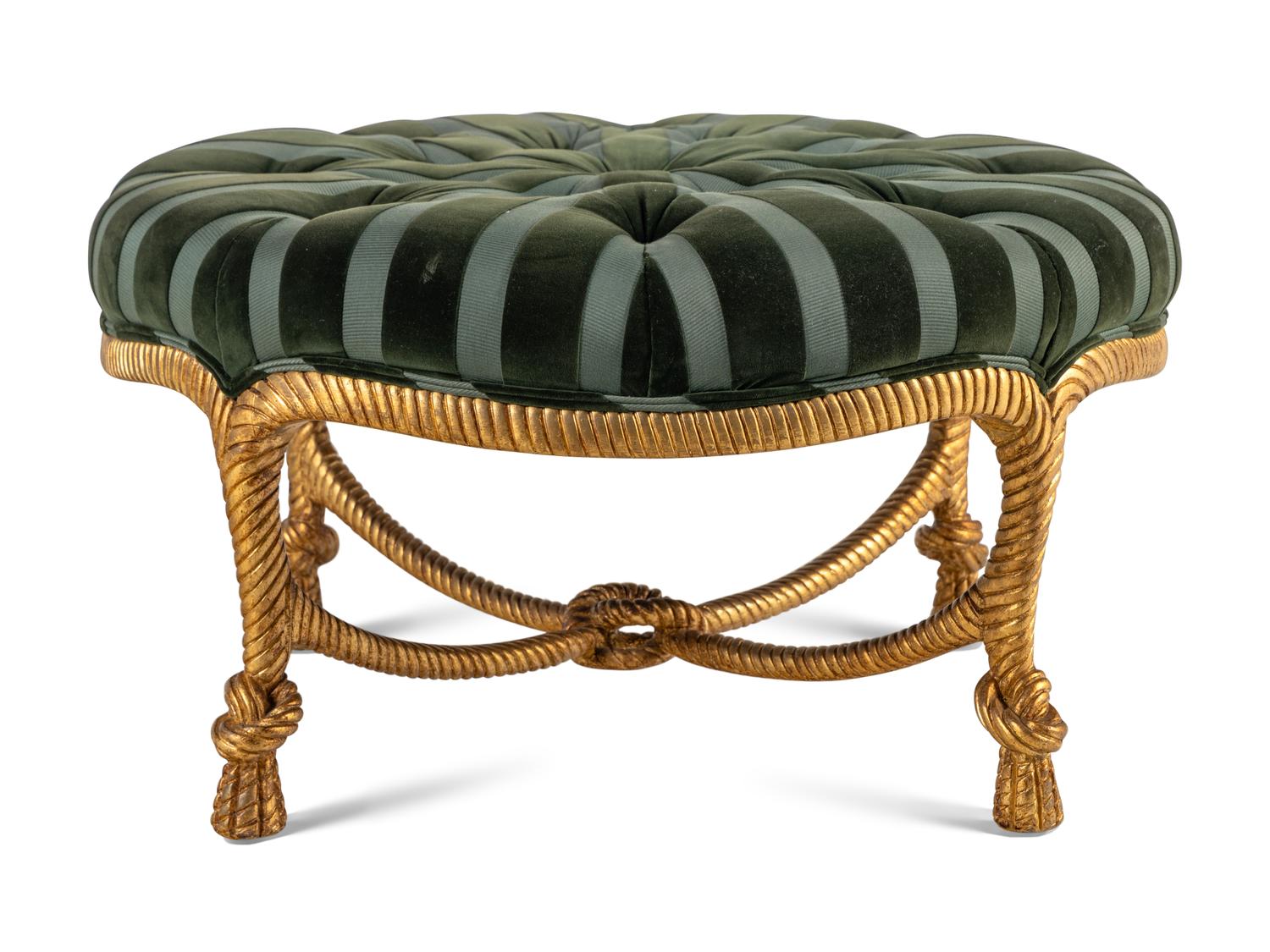 A Napoleon III Style Rope-Twist Ottoman