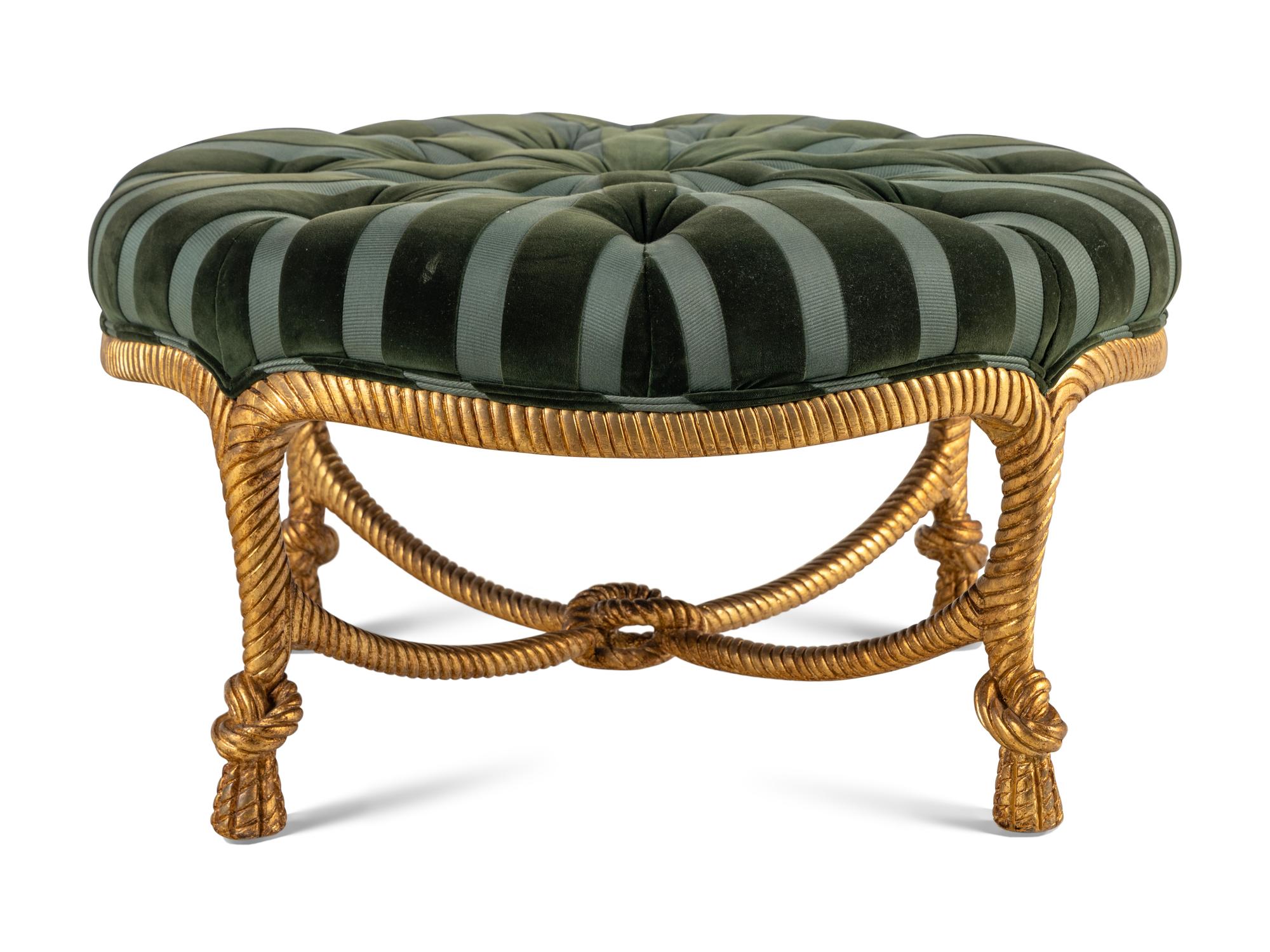 A Napoleon III Style Rope-Twist Ottoman