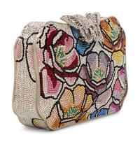 Judith Leiber Floral Motif Minaudière with Butterfly Clasp