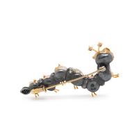 BAROQUE PEARL AND DIAMOND CATERPILLAR BROOCH
