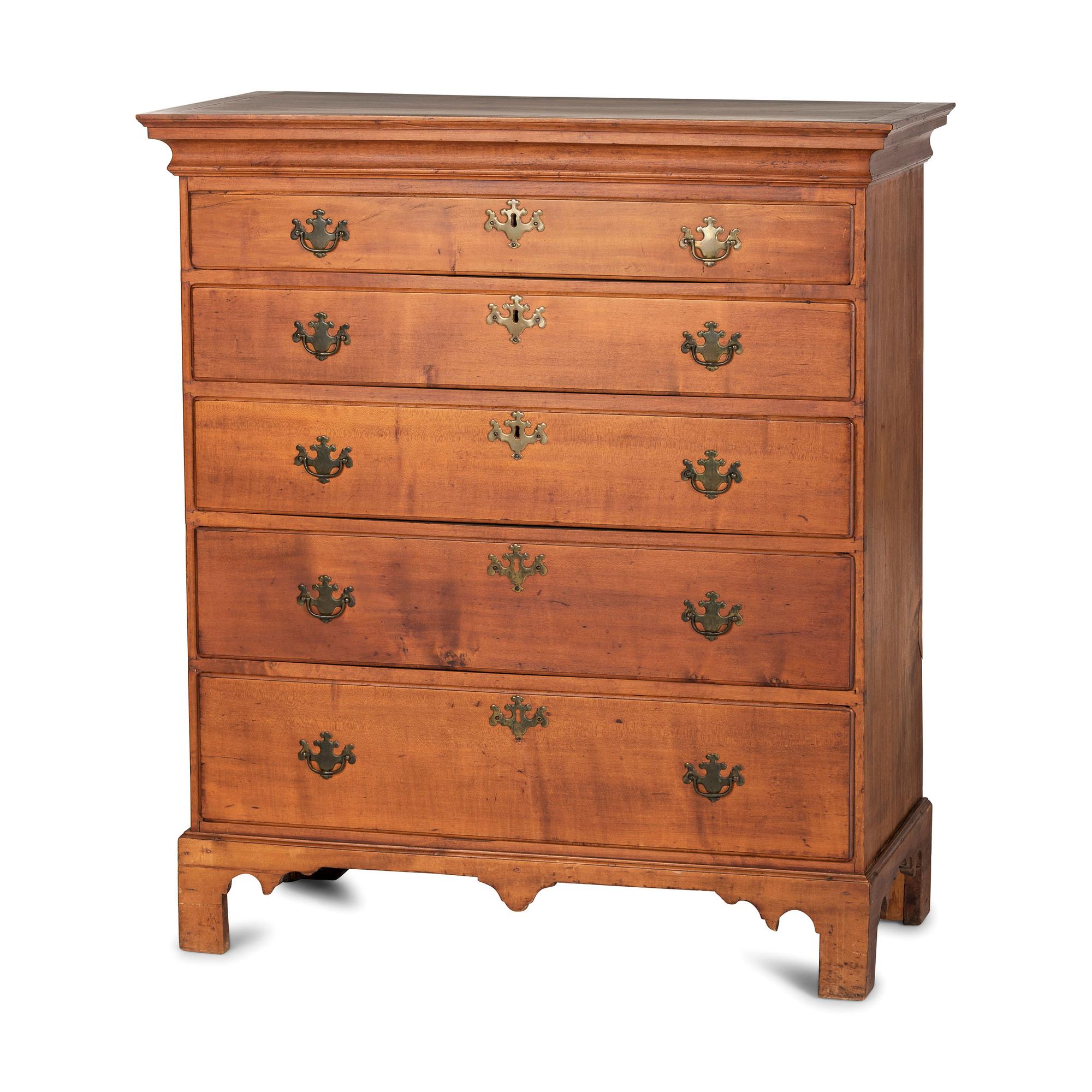 A Chippendale Cherrywood Tall Chest of Drawers