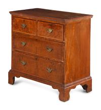 A George II Burl Walnut Chest of Drawers