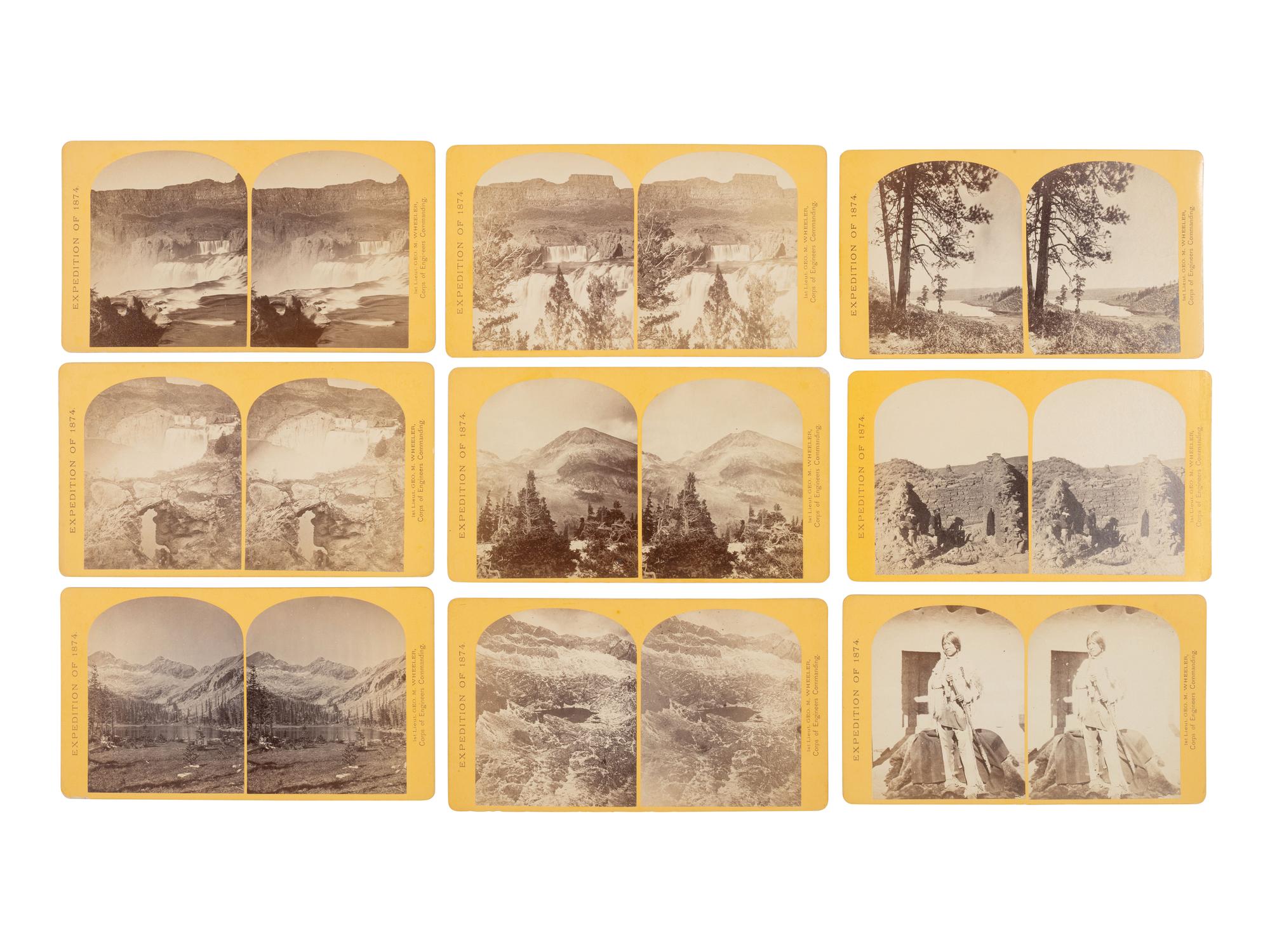 O'SULLIVAN, Timothy (1840-1882) and William BELL (1830-1910), photographers. Complete Set of 50 stereoviews from the Wheeler Expeditions of 1871-1874.