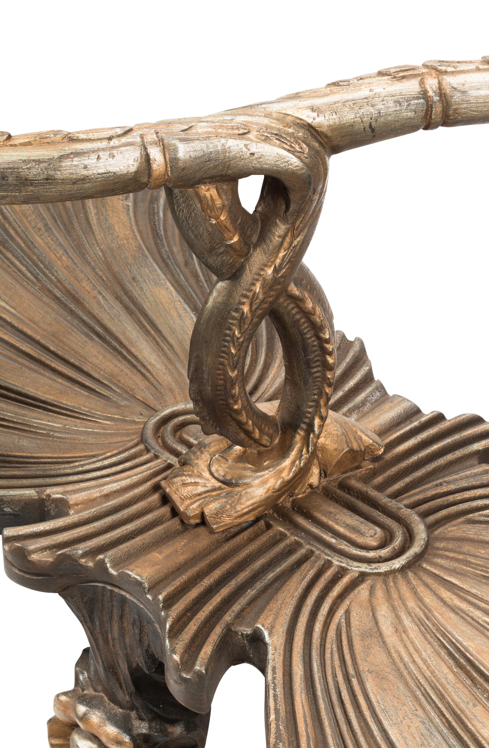 An Italian Carved and Painted "Grotto" Style Tête-à-Tête