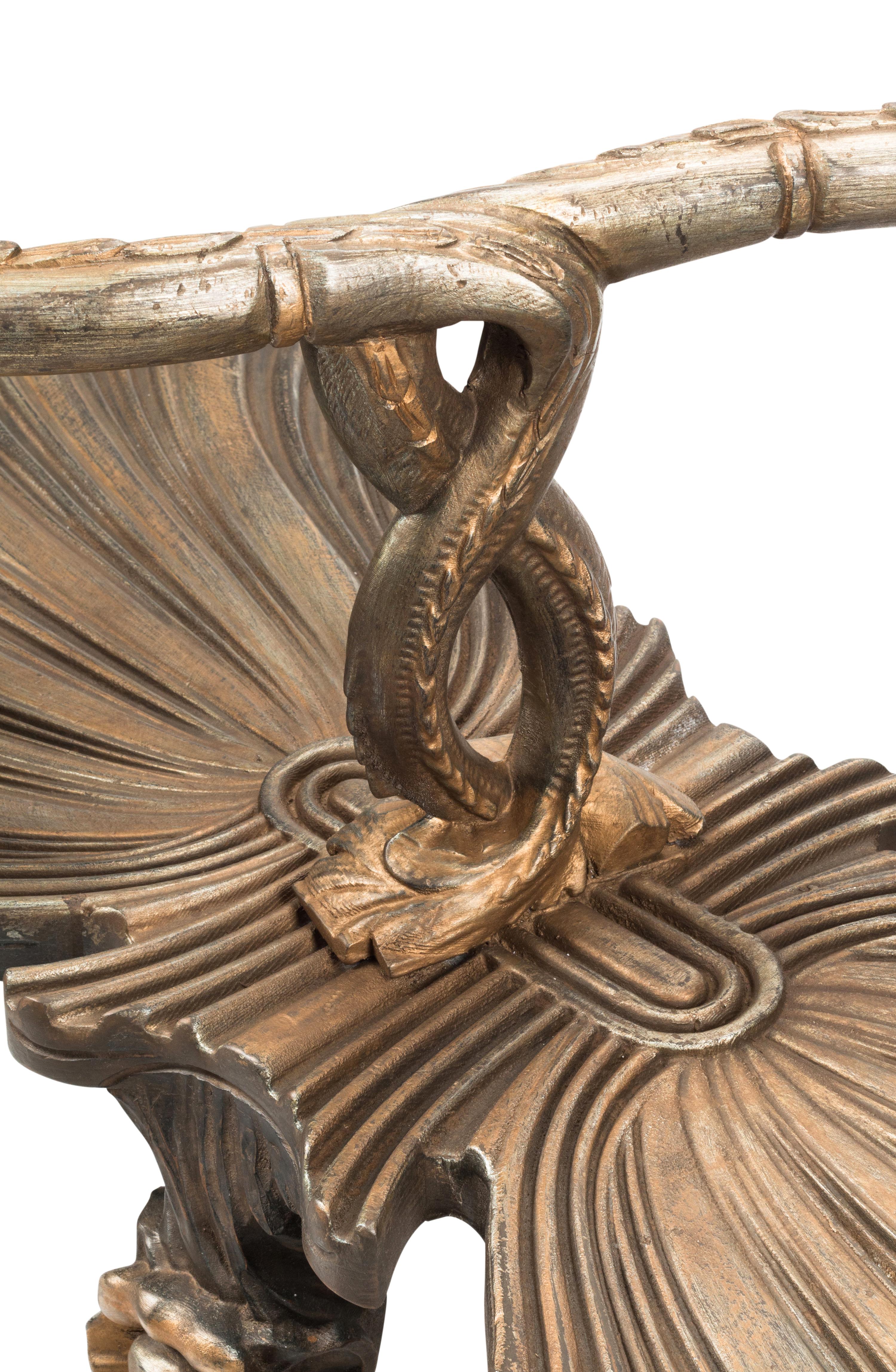 An Italian Carved and Painted "Grotto" Style Tête-à-Tête
