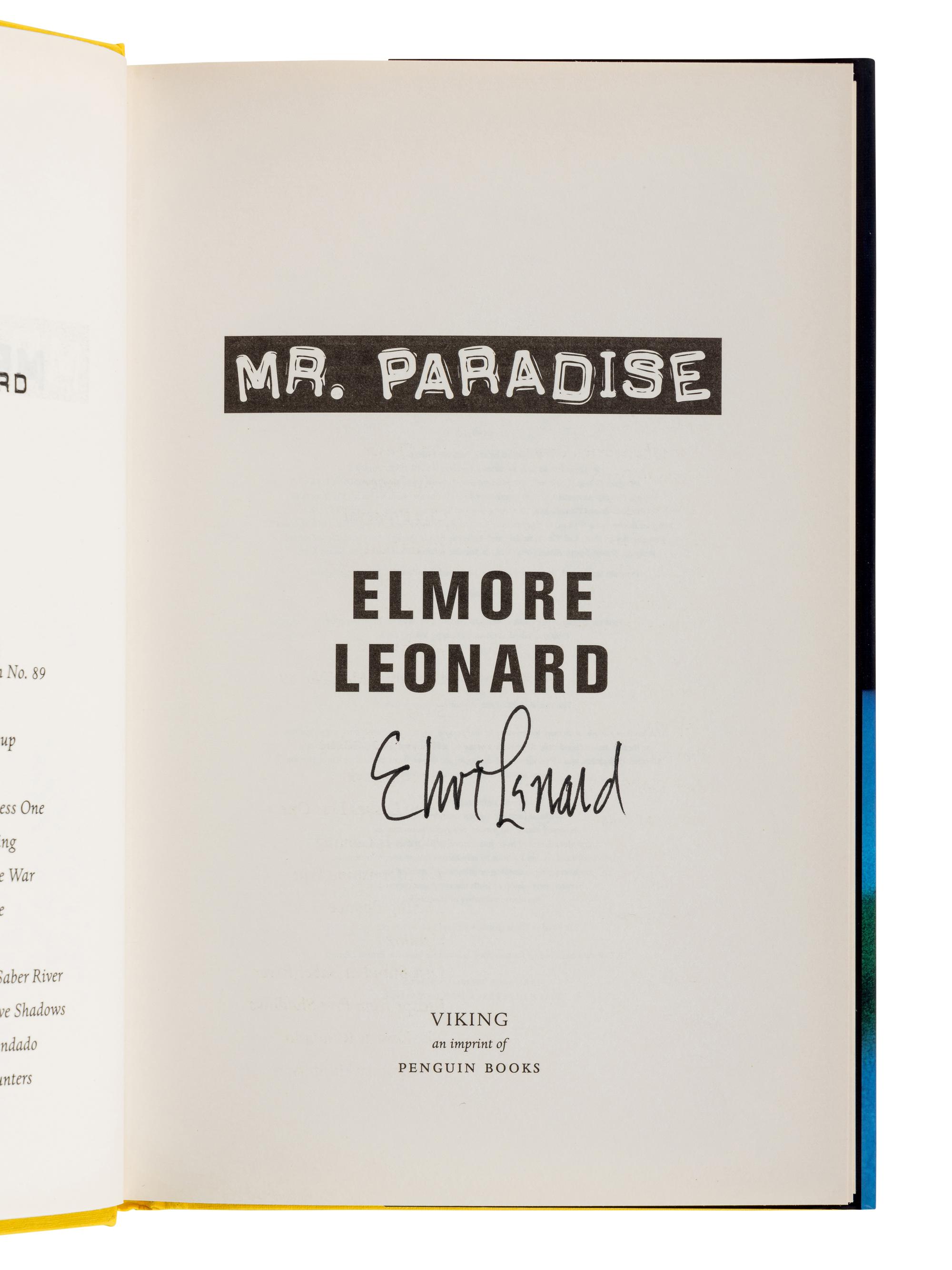 LEONARD, Elmore (1925-2013). A group of 16 works by Leonard, ALL FIRST EDITIONS, MOST SIGNED, comprising: