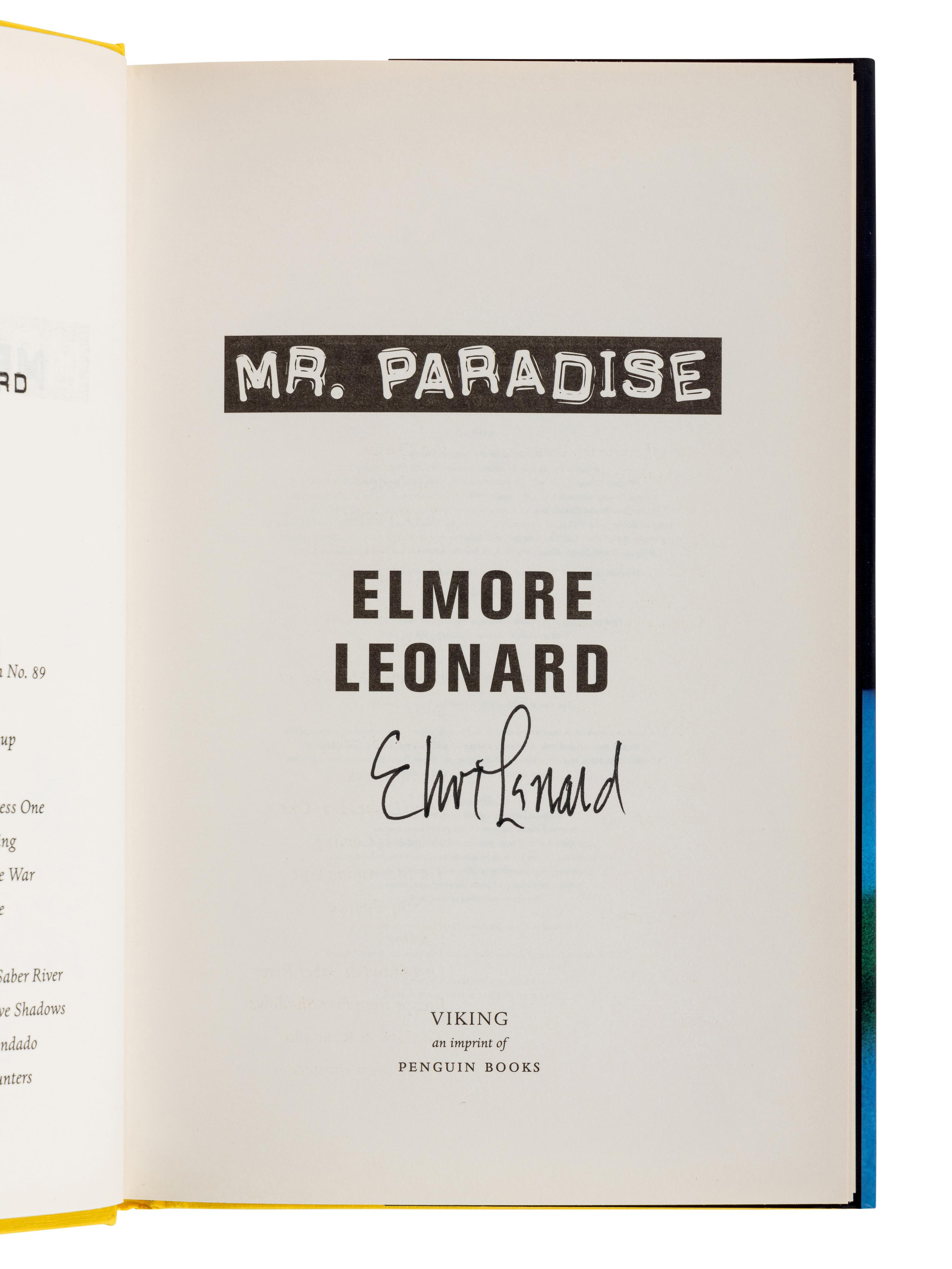 LEONARD, Elmore (1925-2013). A group of 16 works by Leonard, ALL FIRST EDITIONS, MOST SIGNED, comprising: