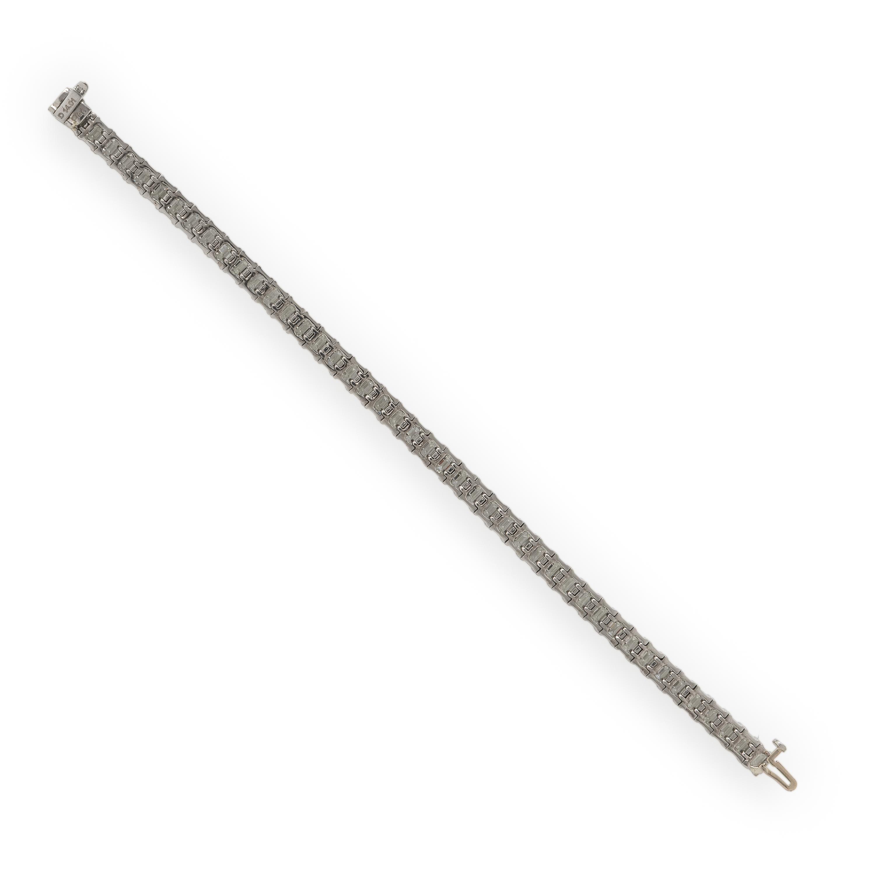 Diamond and Platinum Line Bracelet