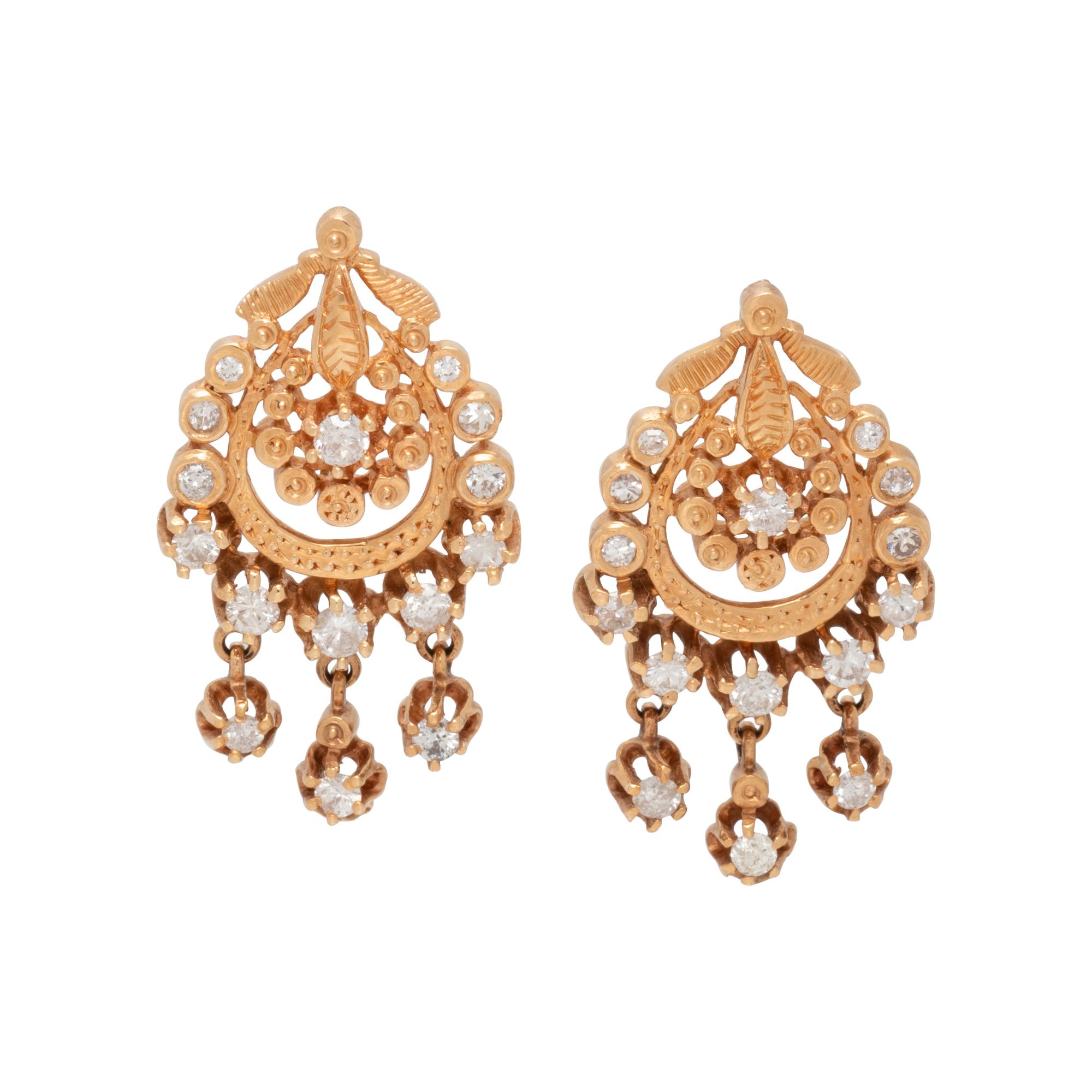 YELLOW GOLD AND DIAMOND EARRINGS