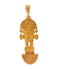 HIGH KARAT GOLD AND MALACHITE TUMI PENDANT