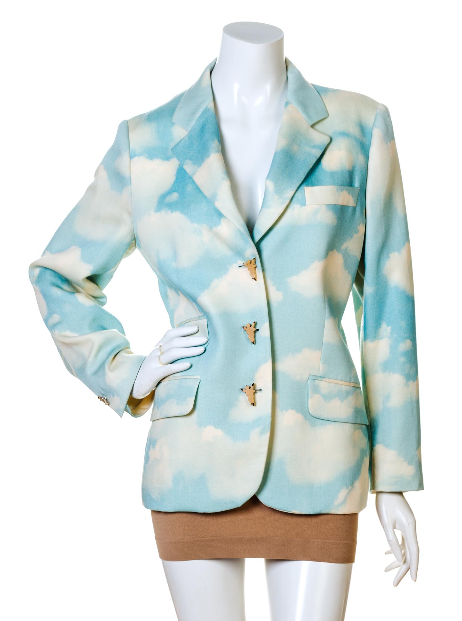 A Moschino Wool Cloud Print Jacket, Size 10.