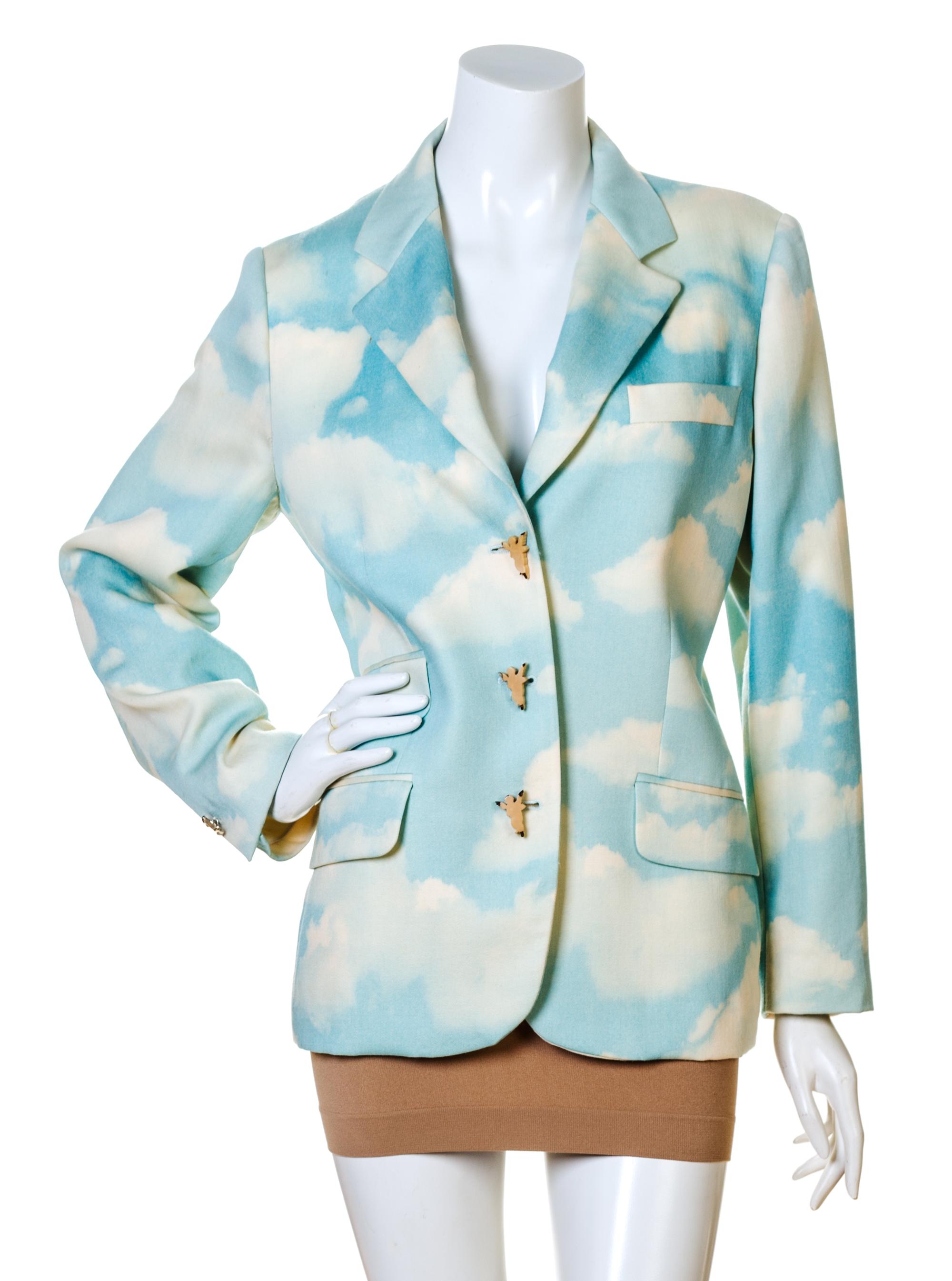 A Moschino Wool Cloud Print Jacket, Size 10.
