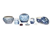 A Group of Blue and White Porcelain Articles