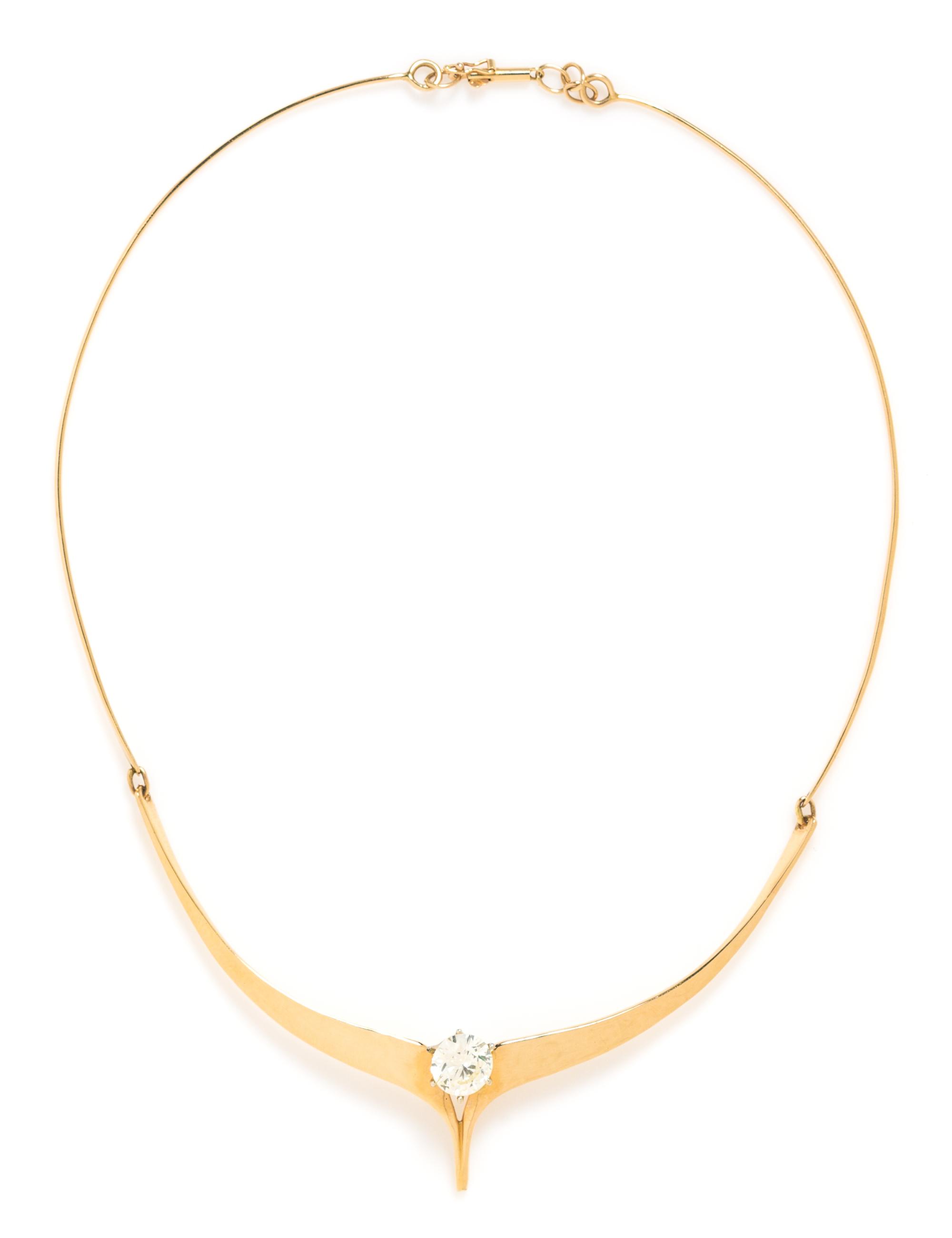 A 14 Karat Yellow Gold and Diamond Collar Necklace, 9.40 dwts.