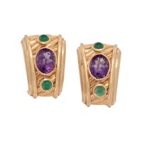 YELLOW GOLD AND AMETHYST EARRINGS