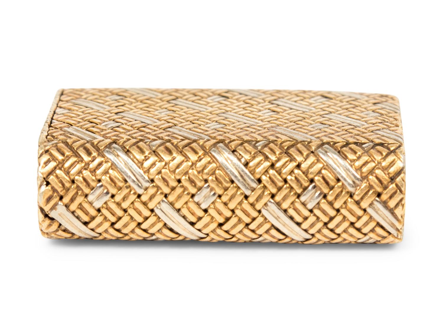 An Italian 18-Karat Bi-Color Gold Pill Box