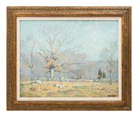 Landscape with Tree and Stone Wall