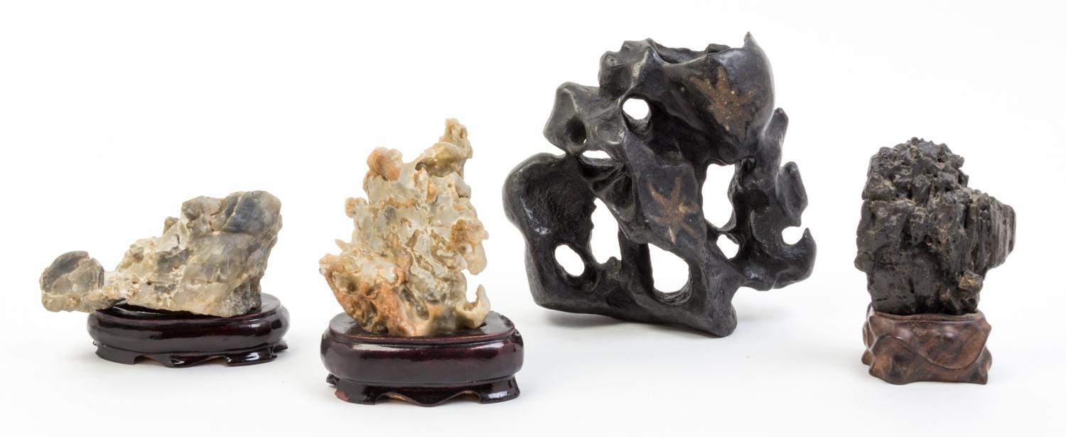 A Group of Four Scholar's Rocks Height of tallest 6 inches.