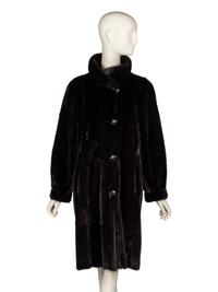 Linnanen, Reversible Mink Fur & Blue Leather Coat