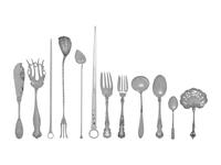 A Collection of American Silver Flatware Articles