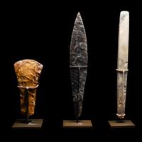 Three European Flint Axes and Daggers