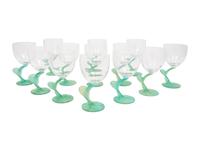 A Set of Thirteen Daum Pâte-de-Verre Cactus Goblets